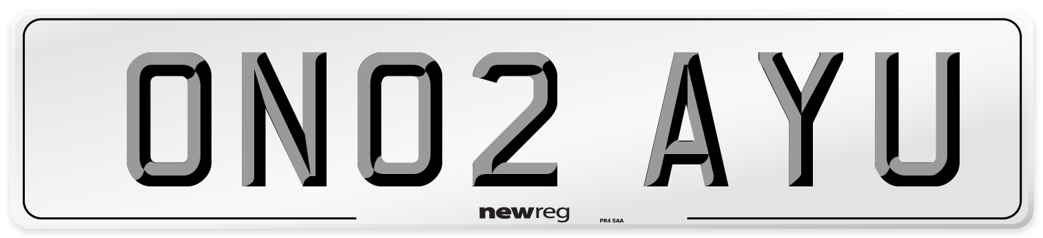 ON02 AYU Number Plate from New Reg